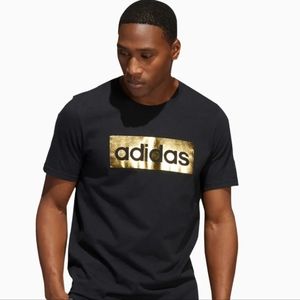 mens black and gold adidas shirt